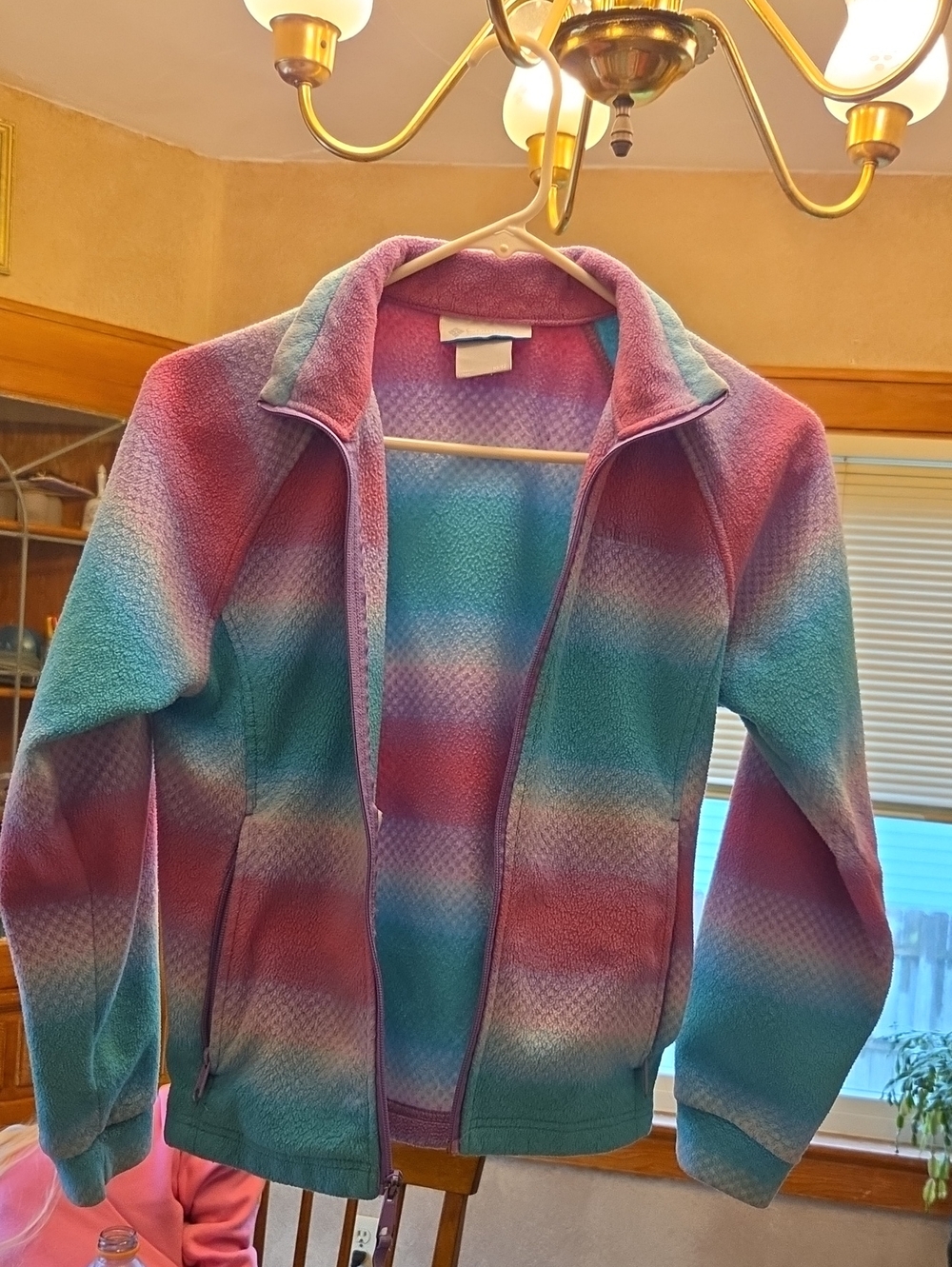 Columbia Fleece Jacket in Pink, Purple & Teal Gradient